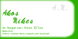 akos mikes business card